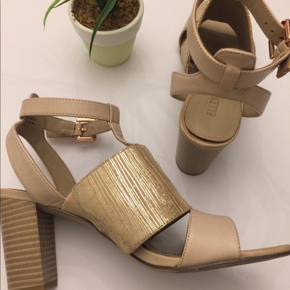 Ellen Tracy🌷Cream Sandal Heels Sz7.5 - Picture 4 of 8
